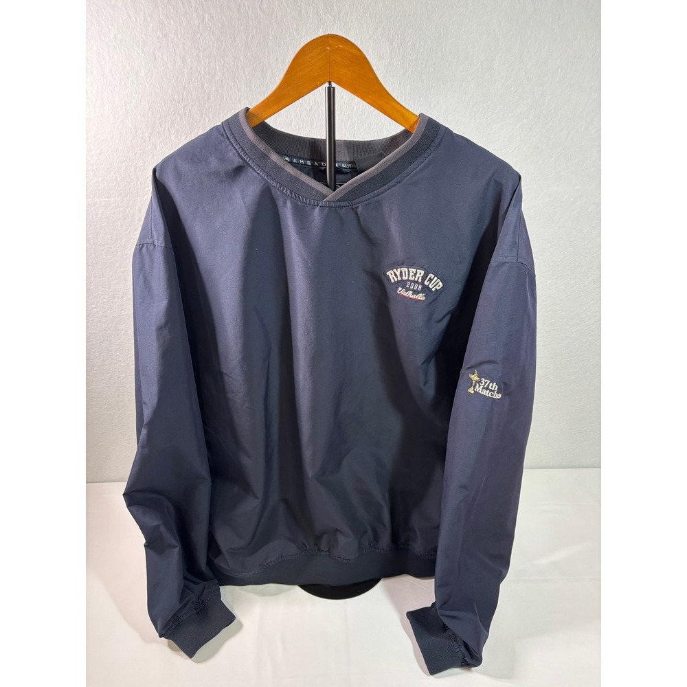 Ahead Authentics 2008 Ryder Cup Valhalla Golf Windshirt Navy Blue Mens Large